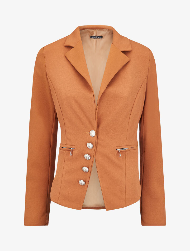 Blazer officier à boutons décoratifs - Camel - 2