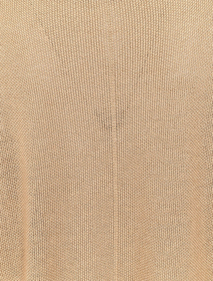 Pull loose en maille fine à manches 3/4 - Beige - 3