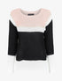Pull en maille rayée irisée et manches raglan - Rose poudré - 1
