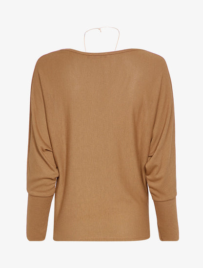 Pull chauve-souris uni - Camel - 3