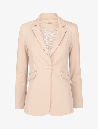 Blazer ajusté à un bouton - Beige - 4