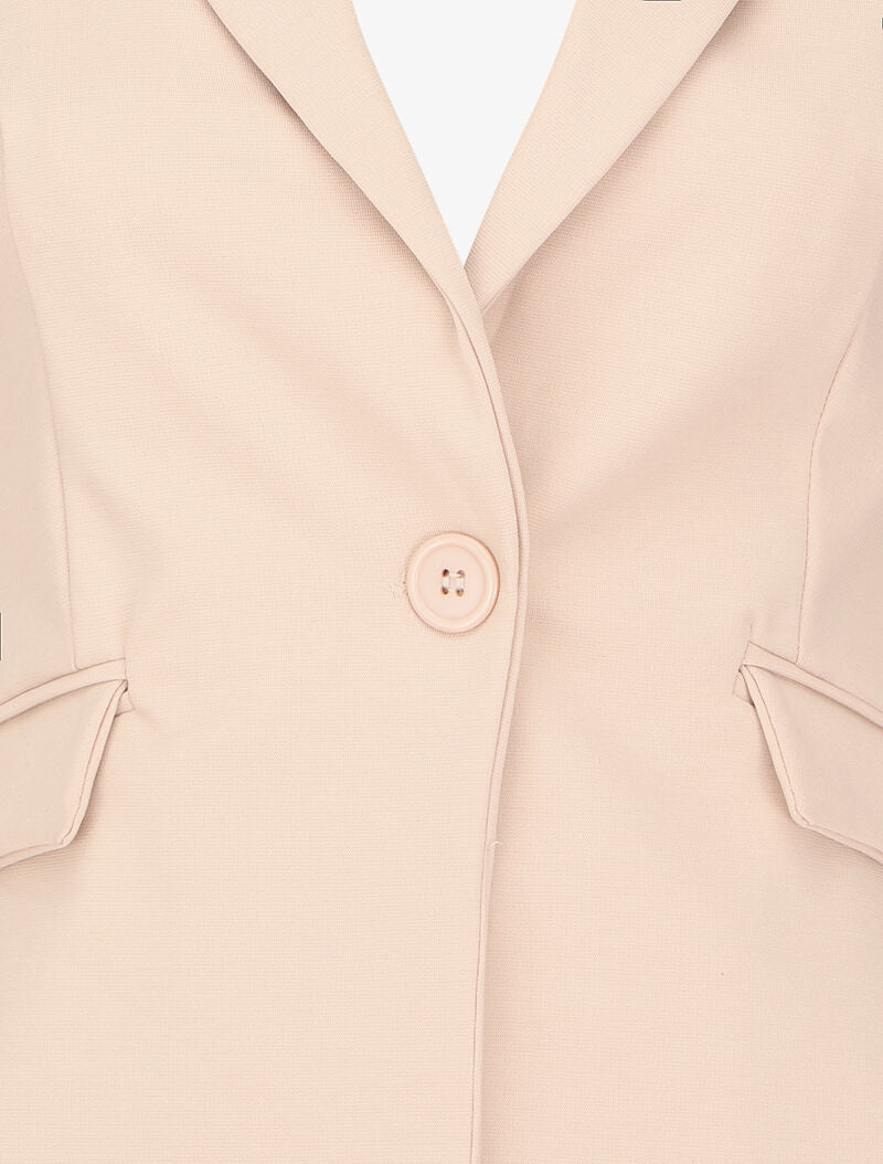 Blazer ajusté à un bouton - Beige - 3