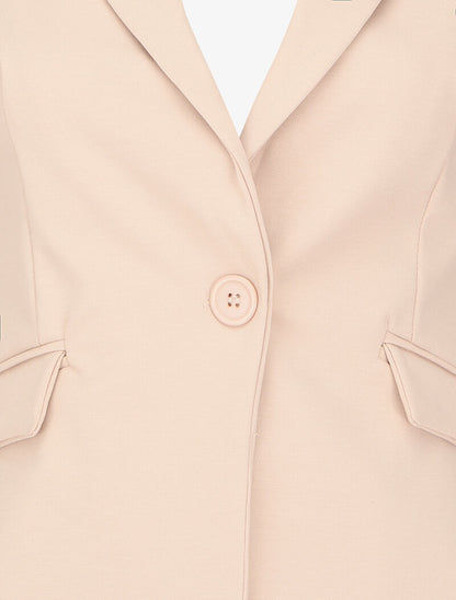 Blazer ajusté à un bouton - Beige - 3