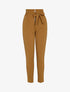 Pantalon carotte zippé à taille empire - Camel - 1
