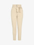 Pantalon carotte zippé à taille empire - Beige - 1