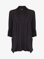Gilet col châle - Noir - 4