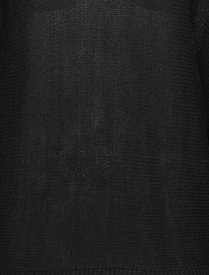 Pull oversize à manches dolman et col bateau - Noir - 3