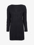 Robe pull à maille torsadée - Noir - 1