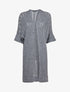Gilet mi-long en maille ajourée à manches courtes style kimono - Gris foncé - 4