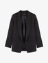 Blazer à col tailleur et poches décoratives - Noir - 1