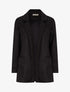 Veste ouverte mi-longue en suédine - Noir - 1