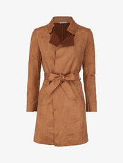 Veste style trench en suédine - Camel - 1