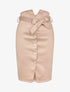 Jupe en suédine à taille empire stylisée - Beige - 4