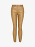 Pantalon slim taille standard en simili - Camel - 1