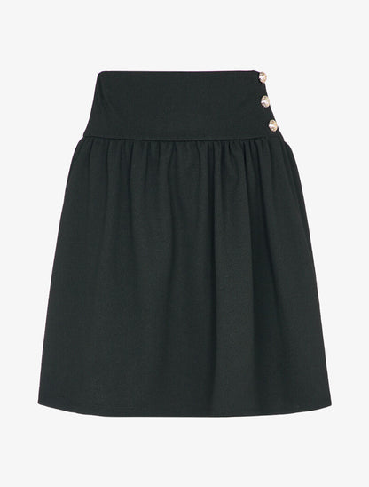 Jupe taille haute patineuse - Noir - 1