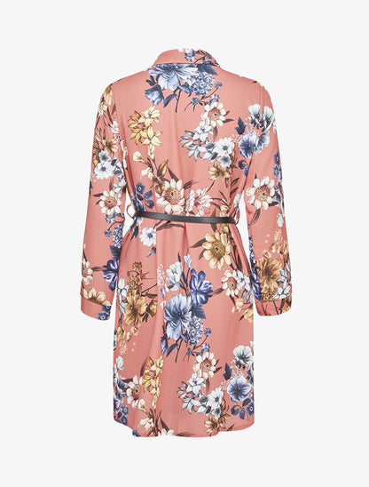 Robe chemise imprimé fleuri - Rose - 2