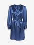 Robe droite satinée - Bleu marine - 1