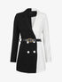 Veste color block oversize - Noir/blanc - 1