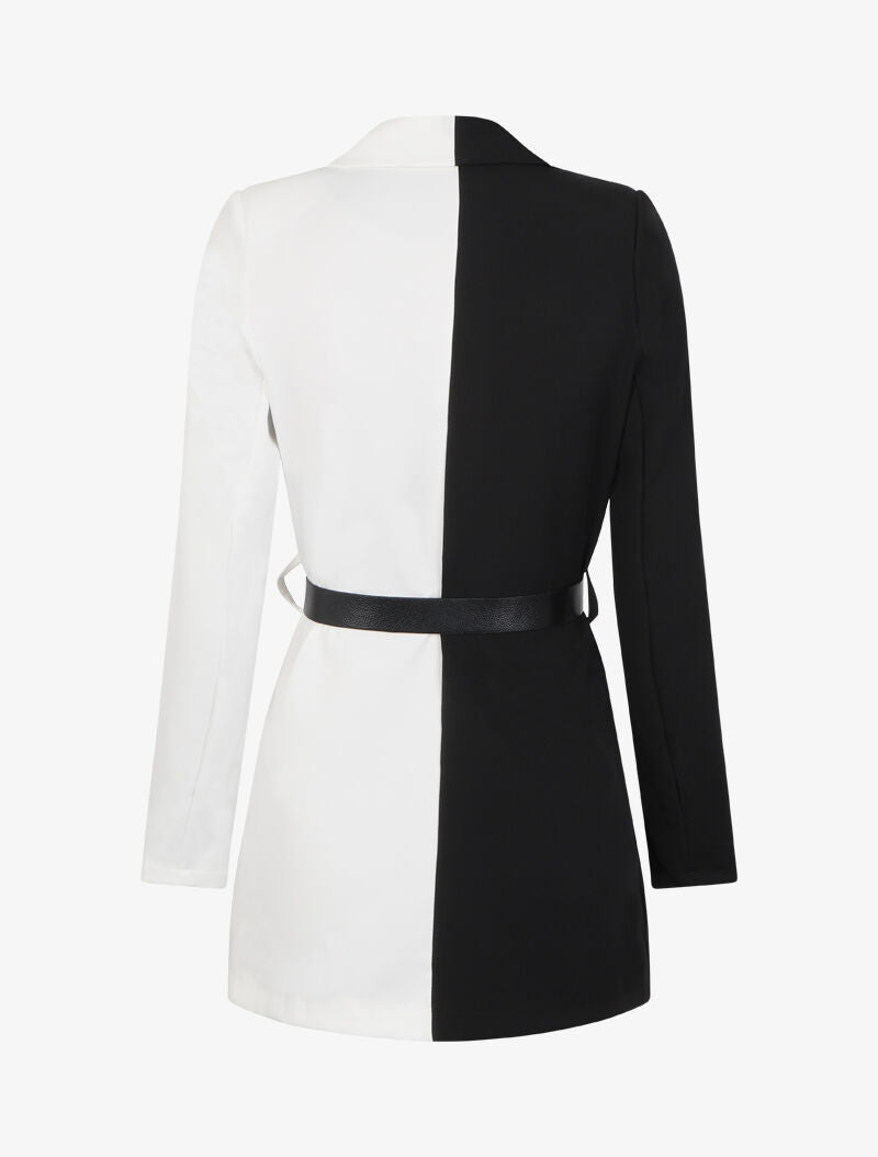 Veste color block oversize - Noir/blanc - 2
