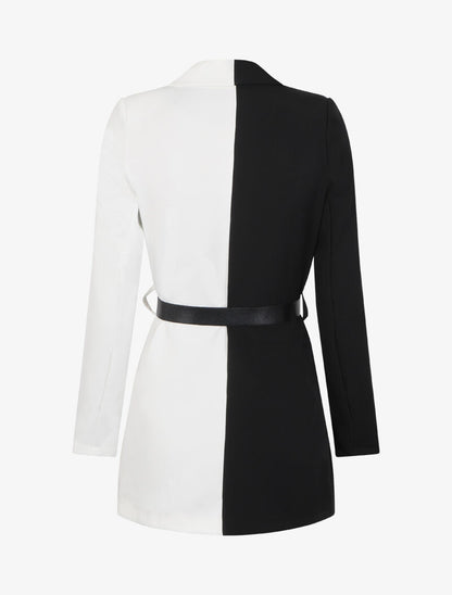 Veste color block oversize - Noir/blanc - 2