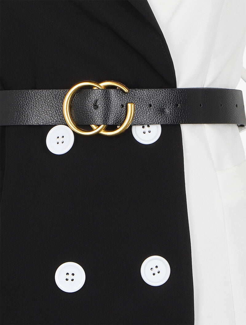 Veste color block oversize - Noir/blanc - 3