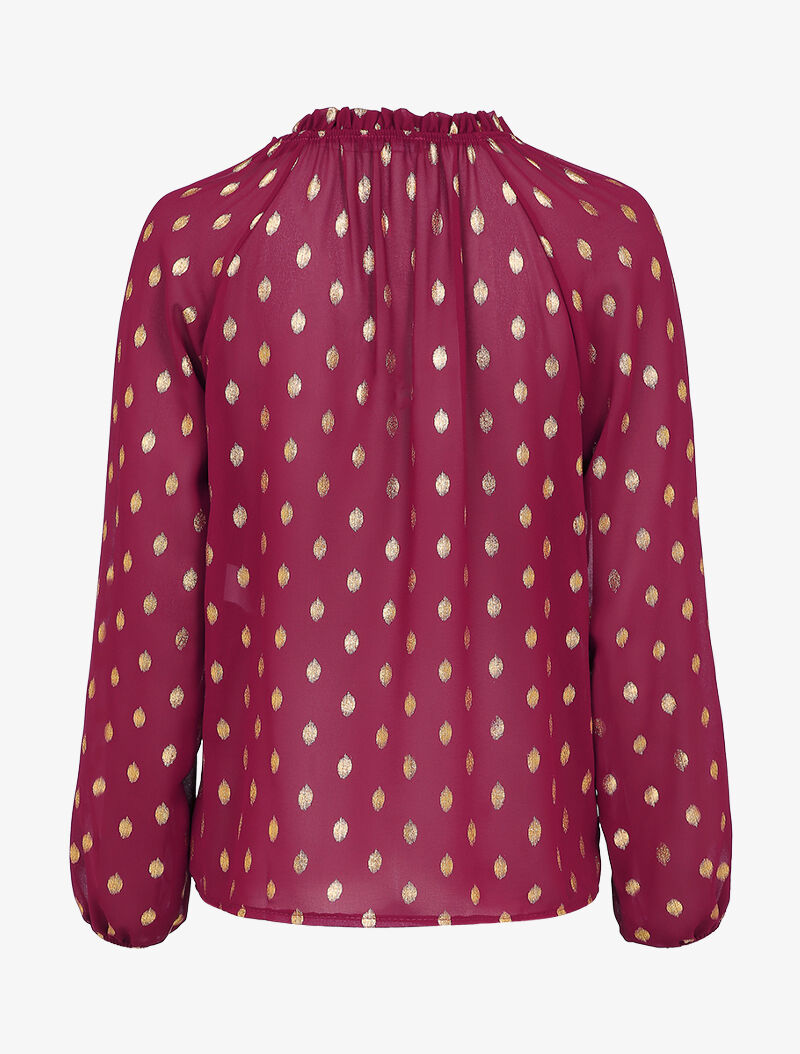 Blouse irisée à col stylisé - Bordeaux - 2