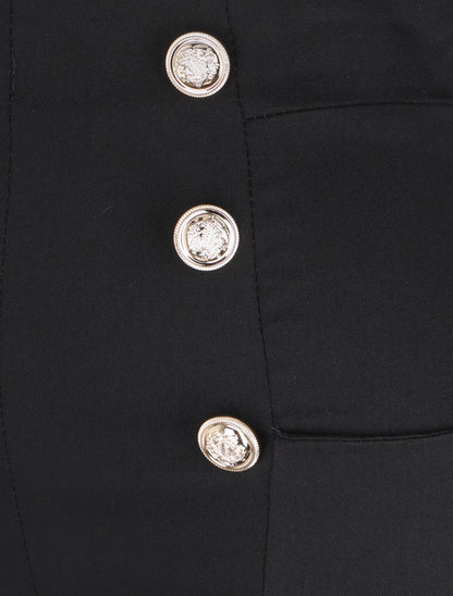 Pantalon empire à boutons décoratifs - Noir - 3