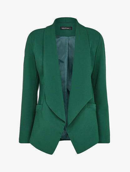 Blazer à pans asymétriques - Vert foncé - 1