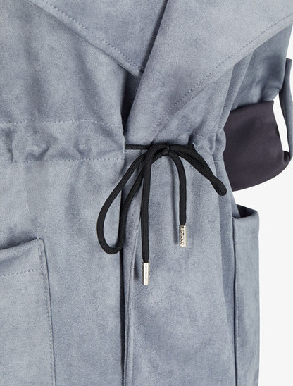 Veste en suédine à manches coudées ajustables - Gris foncé - 3