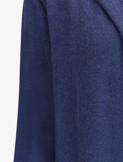 Gilet doux et long à capuche - Marine - 3