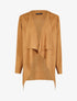 Veste 3/4 suédée à pans asymétriques - Camel - 1