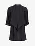 Veste à pans asymétriques et liens de serrage - Noir - 1