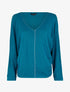 Pull fin chauve-souris à détails irisés - Bleu canard - 1