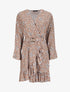 Robe portefeuille volantée à imprimé petites fleurs - Beige - 1
