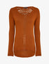 Pull à dos long ajouré et stylisé - Rouille - 4