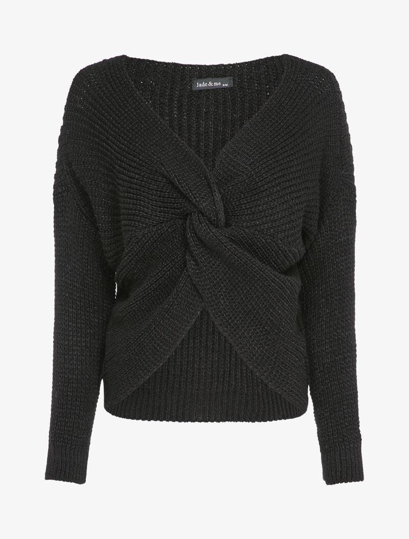 Pull court torsadé - Noir - 4