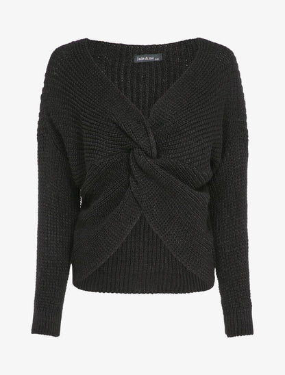 Pull court torsadé - Noir - 4