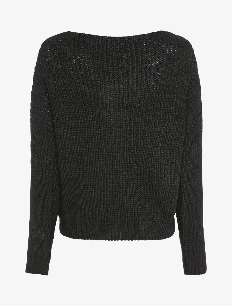 Pull court torsadé - Noir - 2