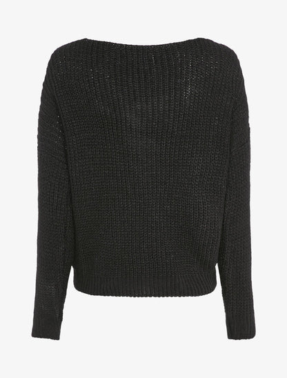 Pull court torsadé - Noir - 2