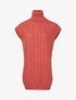 Robe pull sans manches à col roulé - Rose - 1