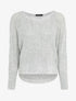 Pull à col bateau à manches en maille ajourée - Gris clair - 1