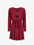 Robe pull coupe patineuse à manches dolman - Bordeaux - 4