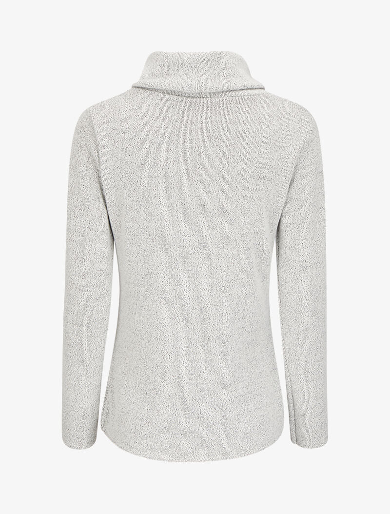 Pull à col roulé à détails boutons et pans avant croisés - Gris clair - 2