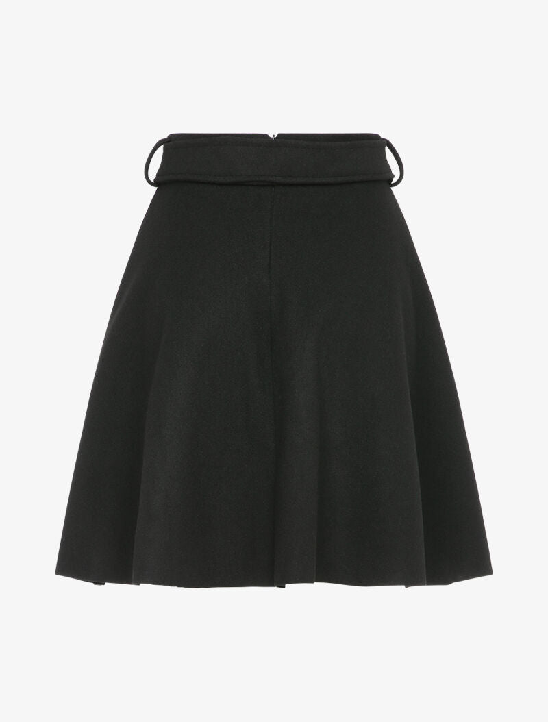 Jupe patineuse taille haute unie - Noir - 2