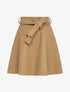 Jupe patineuse taille haute unie - Camel - 1