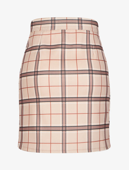 Jupe à imprimé tartan - Beige - 2