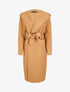 Manteau long ceinturé à capuche - Camel - 1
