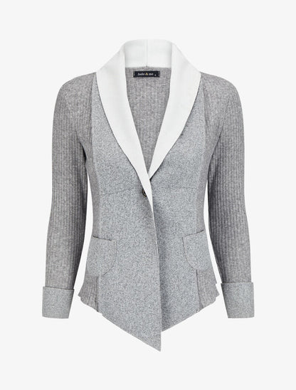 Gilet côtelé à pans asymétriques - Gris chiné - 4