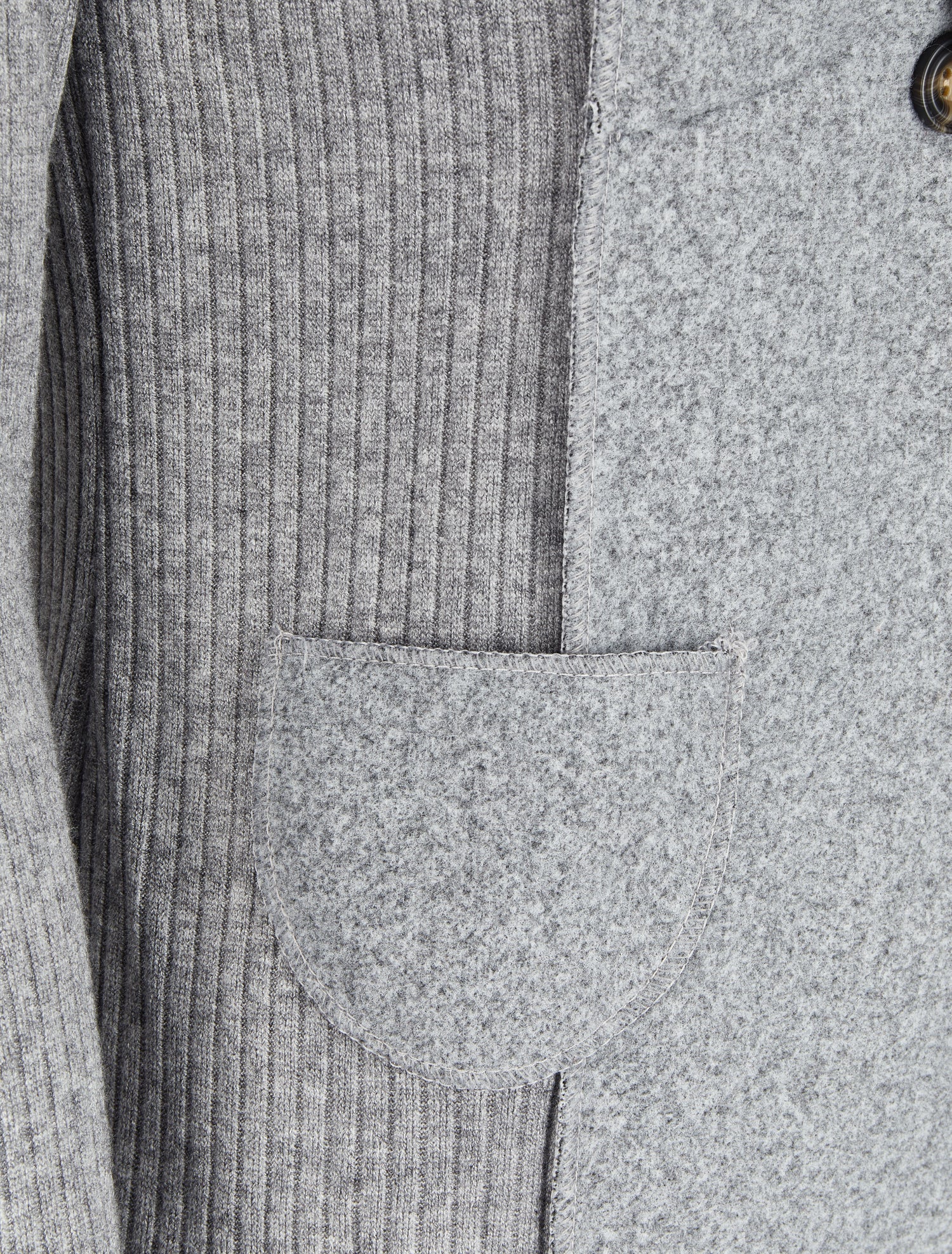 Gilet côtelé à pans asymétriques - Gris chiné - 3