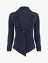 Gilet côtelé à pans asymétriques - Marine - 1